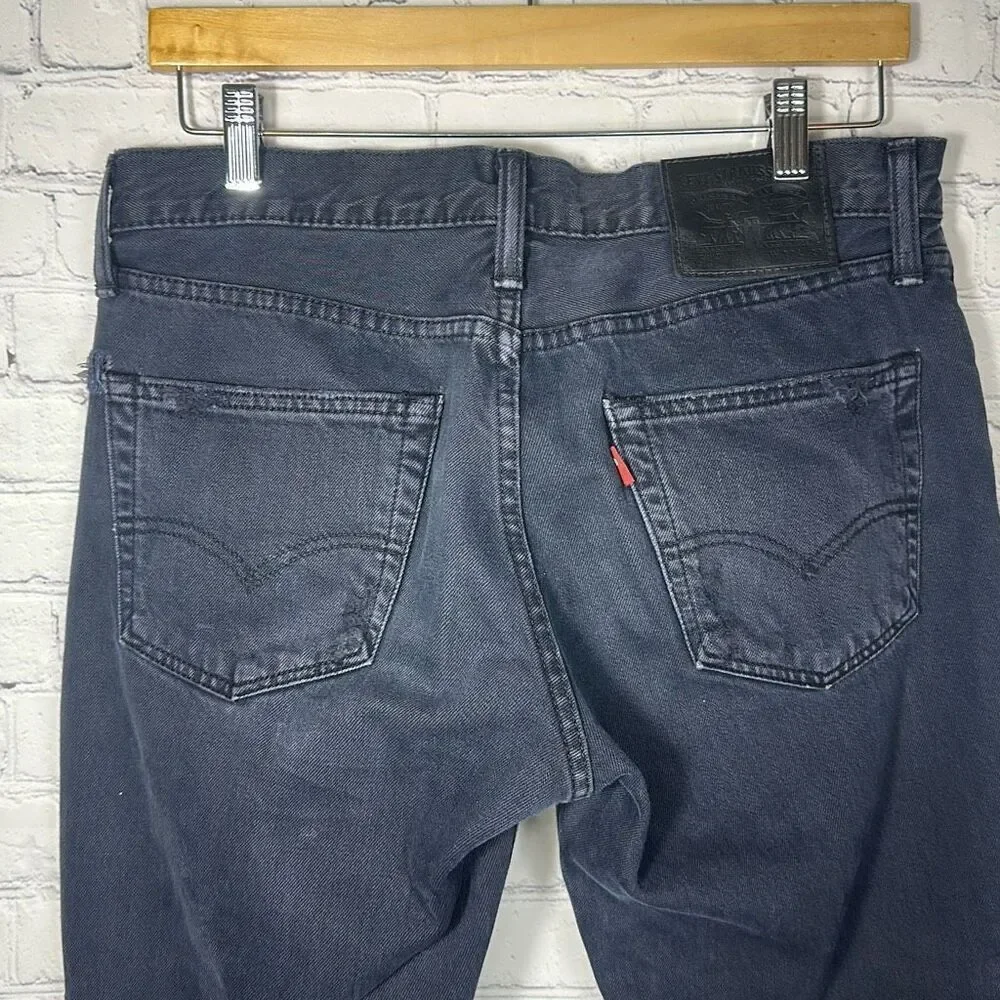 Levi’s Men’s 511 Black Slim Fit Distressed Destroyed Jeans‎ Denim size 32 x 32